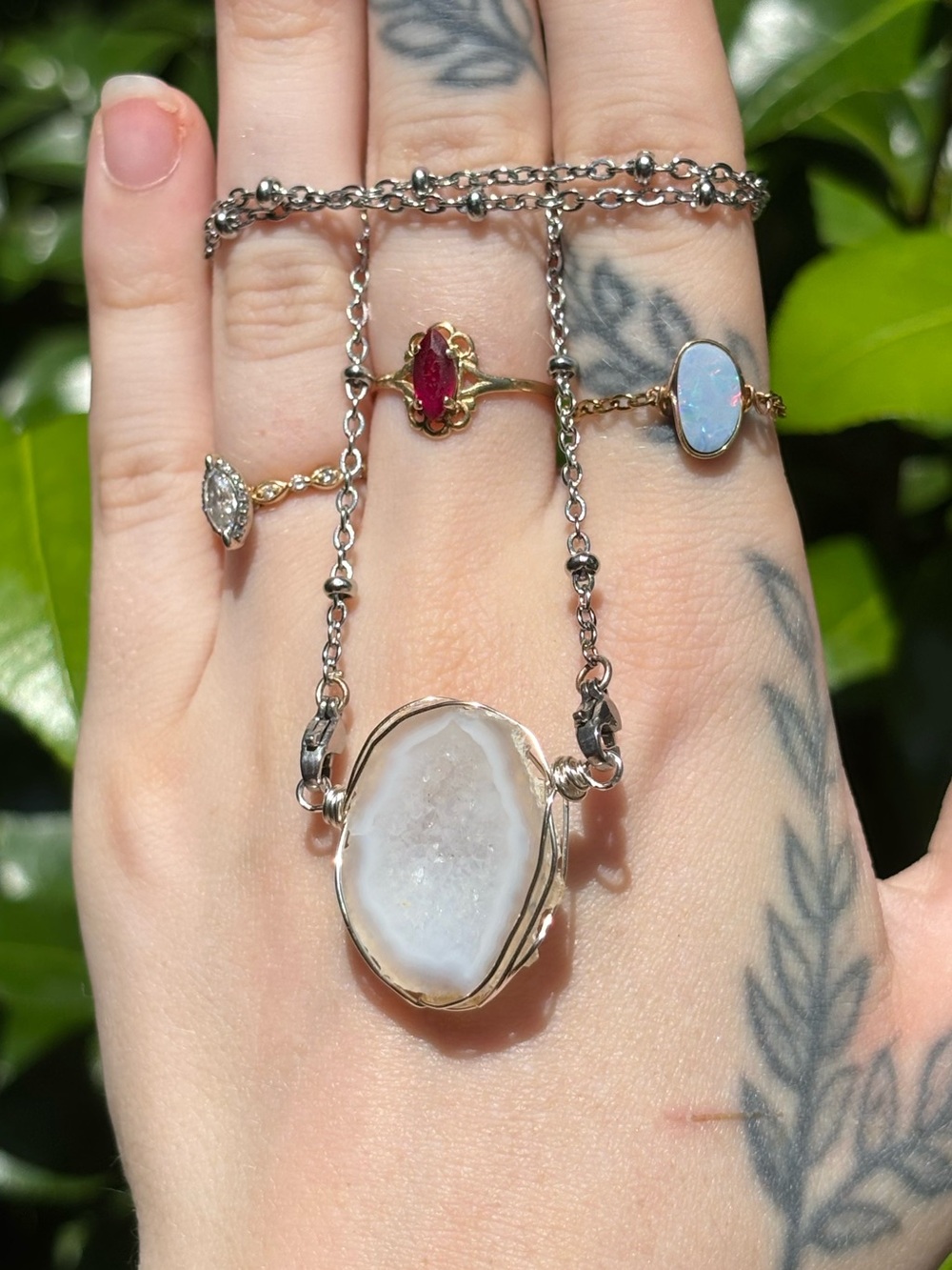 Druzzy agate interchangeable necklace